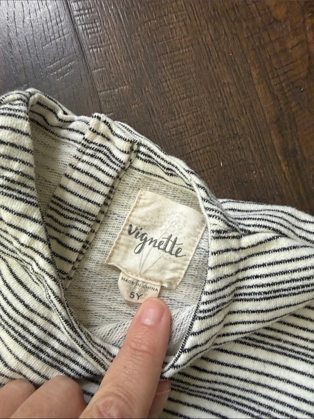 Girls' Casual Striped Dress in Cream & Black - Soft Everyday Style